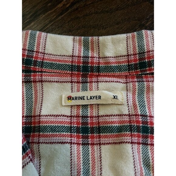 NWT Marine Layer Pajama Flannel Classic PJ Top Red Plaid Womens Size XL $74 - Picture 3 of 9